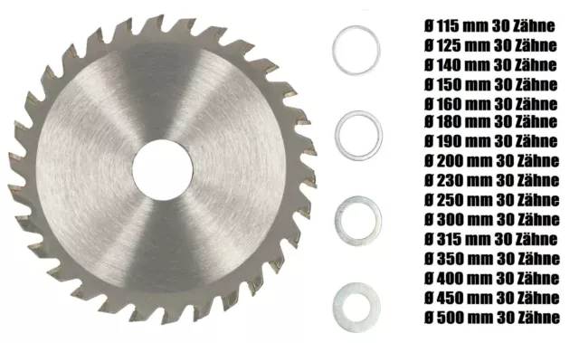 KOTARBAU® Hartmetall Sägeblatt für Holzschnitt Zähne + Reduzierringe 3