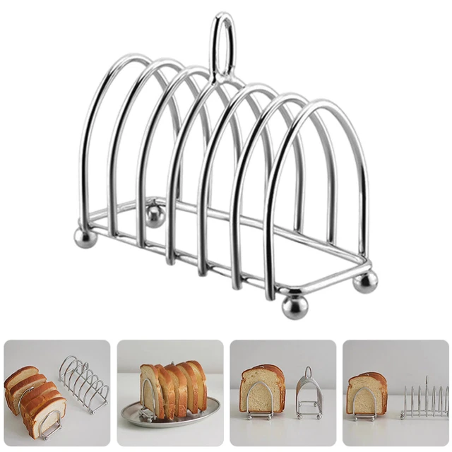 STAINLESS STEEL BREAKFAST Bread Slice Storage Rack Creative Western ...