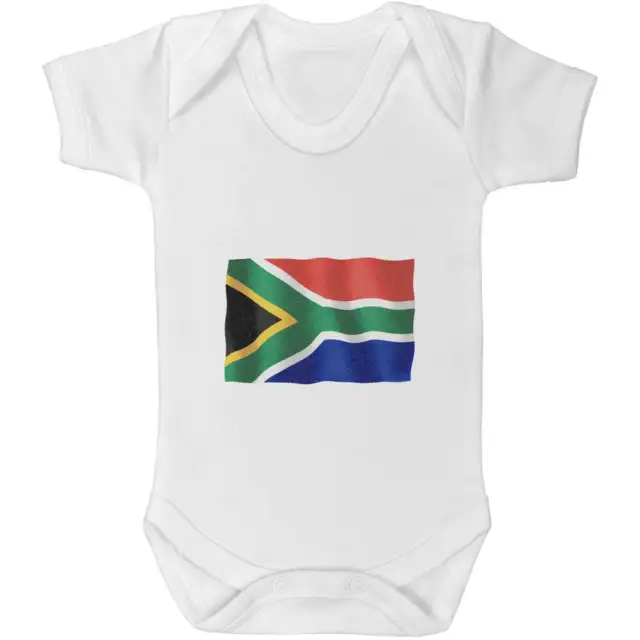 'Waving South Africa Flag' Baby Grows / Bodysuits (GR041163)