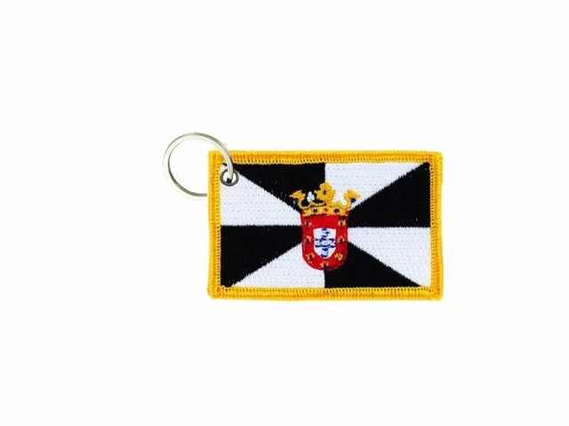 Akachafactory Porte cle cles Clef Brode Patch ecusson Badge Drapeau il