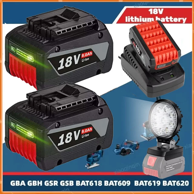 2PACK 18V Battery For Bosch 18 VOLT 8.0AH Li-ion BAT609 BAT610G BAT618 24618-01 - Foto 9