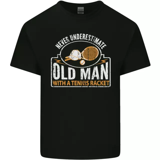 Un Vecchio Uomo Tennis Racchetta Player Uomo Cotone T-Shirt