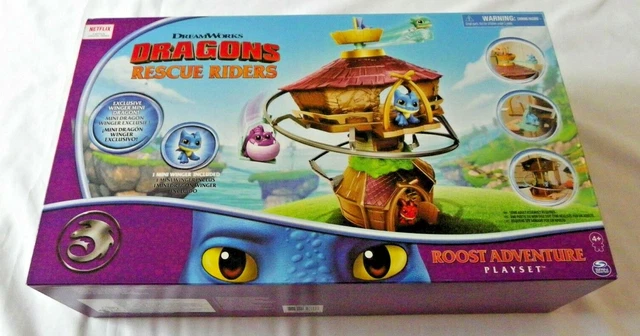 Spin Master Dragons Rescue Riders, Roost Adventure Playset con mini dragón de ala exclusiva figura de acción coleccionable, juguetes para niños a partir de 4 años