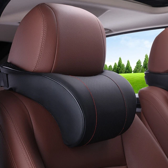 PU Leather Car Neck Pillow Support Solution Car Mounted Headrests  Auto