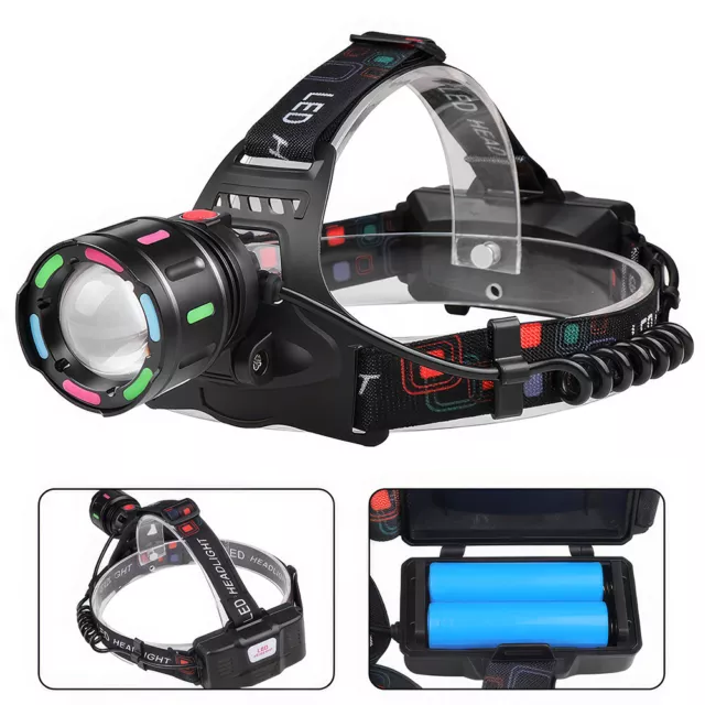 20000 Lumen Headlight Waterproof Rechargeable Led long-range Head Torch