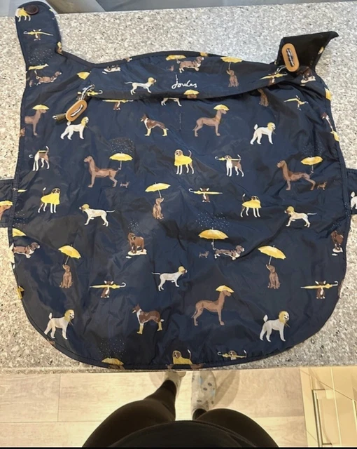 Joules Dog Coat Water Resistant Lined Warm Jacket Navy Printed L.