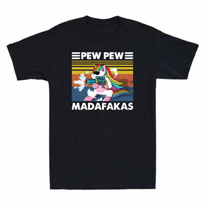 Tee Men's Madafakas Unicorn Funny Pew Lovers T-Shirt Pew Gift Unicorn Vintage