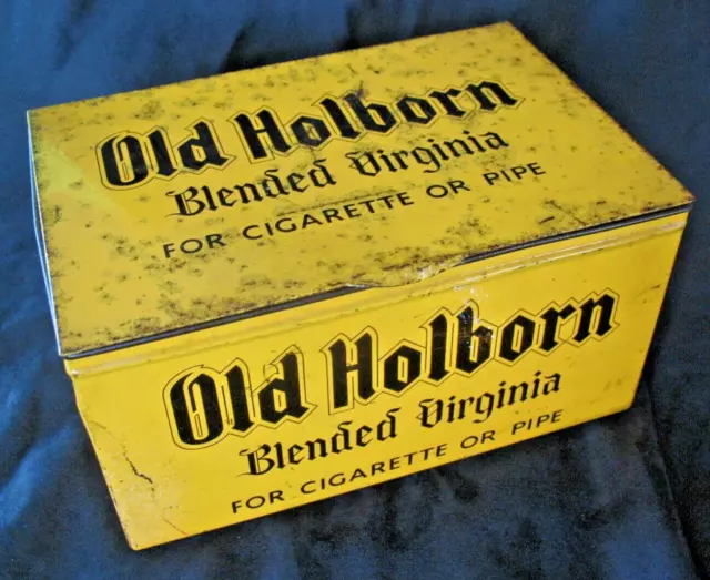 Large vintage OLD HOLBORN Pipe Cigarette Tobacco Shop Display advertising Tin