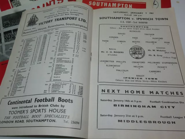 Vintage Football Programme Southampton Maisons 1961-1974 Sélection Disponible 2