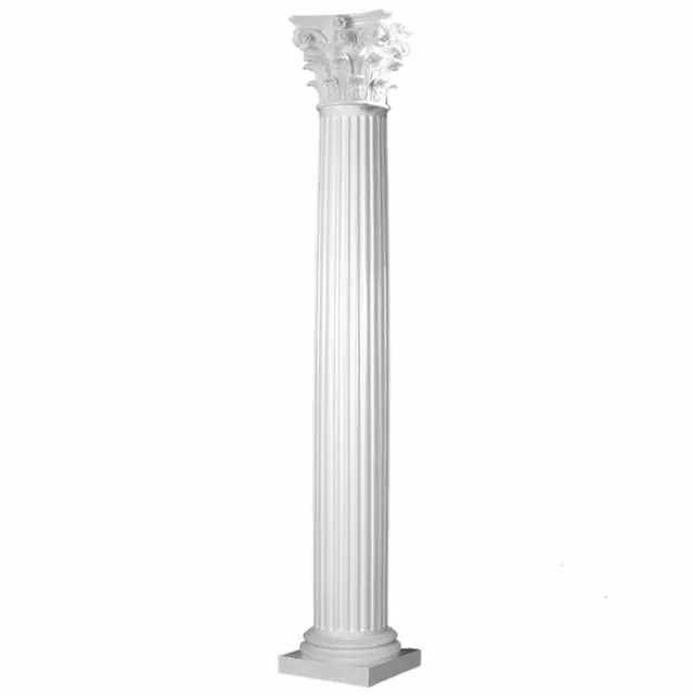 Fiberglass Fluted Tapered Column with Corinthian Cap & Attic Base (Choose Size)