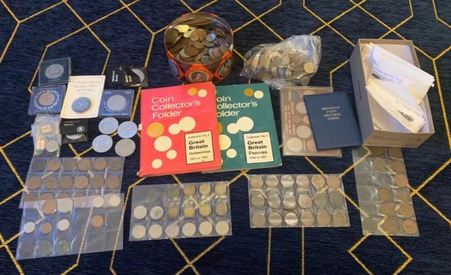 Collection Of Old Coins British And World