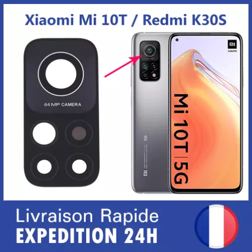 Xiaomi Mi 10T/Redmi K30S vitre arrière camera lentille appareil photo verre 64MP