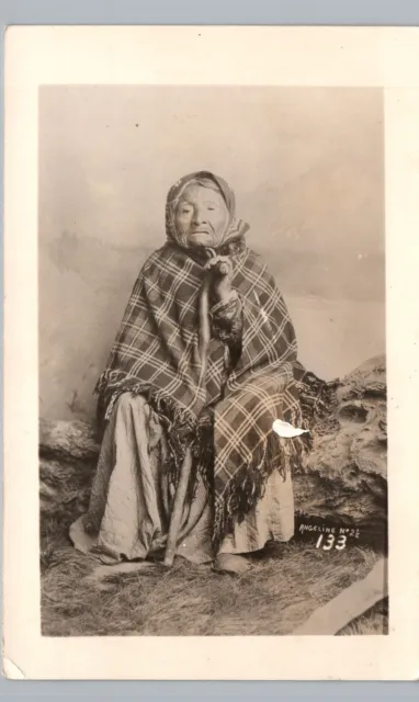 Angeline Seattle Indian Princess Rare Postcard Portrait Rppc Native American Wa