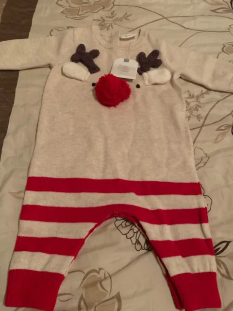 Next baby Reindeer jumpsuit size up to 3mths