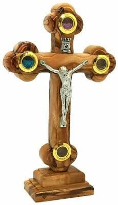 Bethlehem Gifts TM Crocifisso intagliato a mano da Betlemme in legno di ulivo 10 Crucifix 
