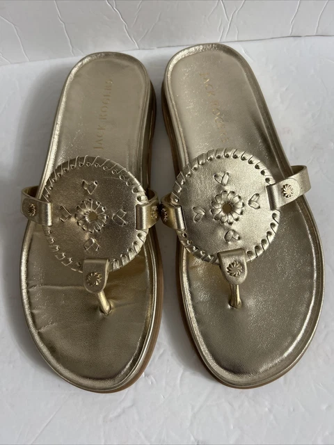 Jack Rogers Collins Casual  Sandals Womens Size 11 Gold Flat