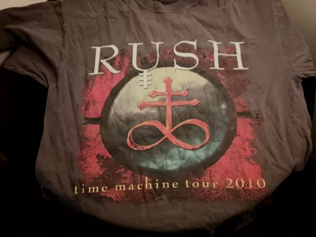 2010 RUSH Time Machine Concert Tour T-Shirt Size Adult Medium Graphics Grey