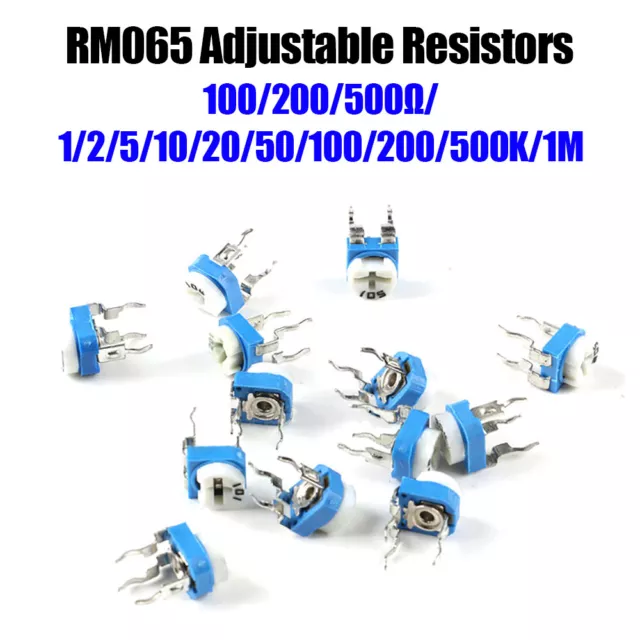 10pcs 100-1MΩ RM065 Trimpot Trimmer Potentiometer Adjustable Variable Resistance
