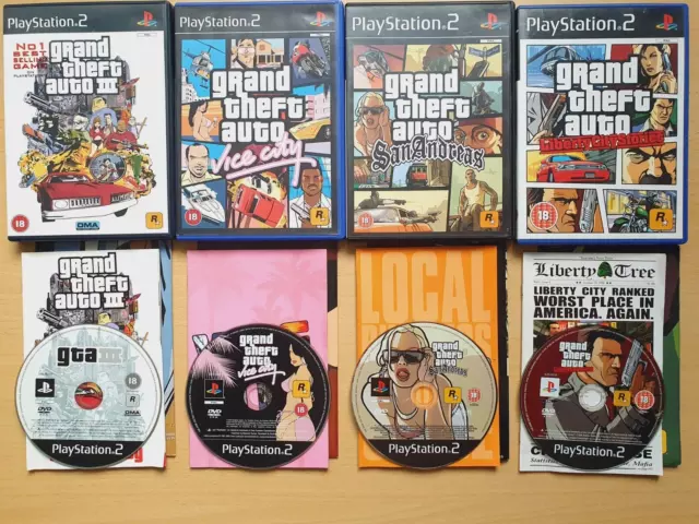 Grand Theft Auto Bundle: GTA 3, Vice/Liberty City, San Andreas (PS2) Complete