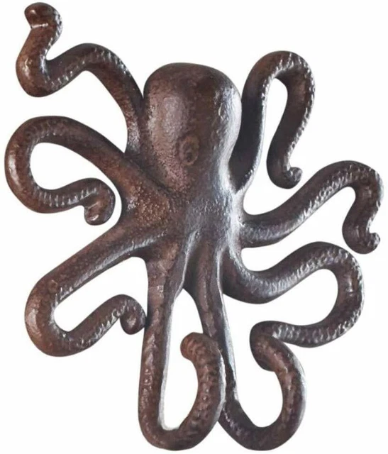 Octopus Decorative Wall Hooks Set of 2 Robe & Towel Bathroom Accessories