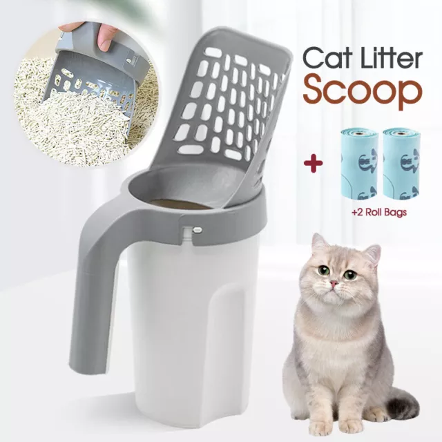 Cat Litter Scoop Integrated Detachable Shovel Holder Poop Pet Sifter Cleaning AU