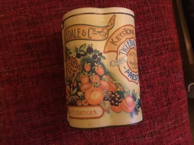 Tweedale & Co Fruit Essences Keystone Brand Vintage Retro Advertising Lidded Tin