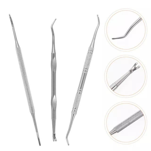 3 Pcs Nail Remover Stainless Steel Manicure Tools Professional Cleaning