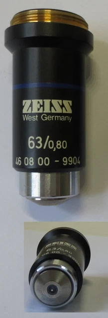 ZEISS ACHROMAT 63x/0.80  P/N 460800-9904 OBJECTIVE SEE DETAILS
