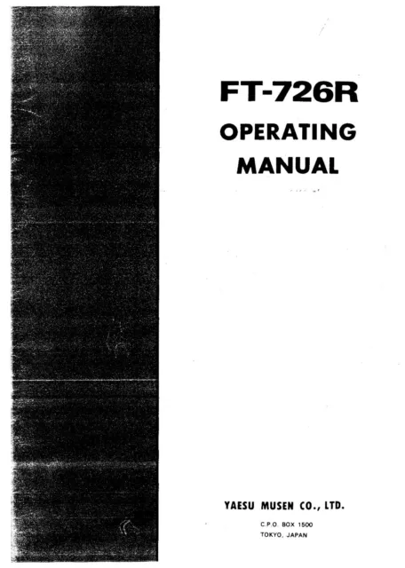 Bedienungsanleitung-Operating Instructions mit Schema für Yaesu FT-726 R