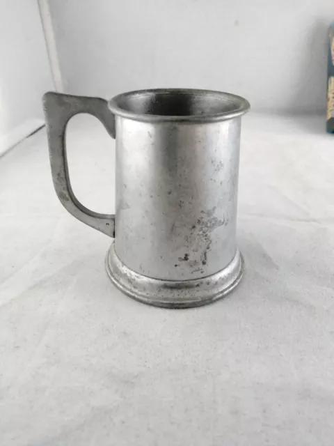 Stieff Pewter Miniature Tankard Mug 2-1/2" Tall - Curved Angled Handle