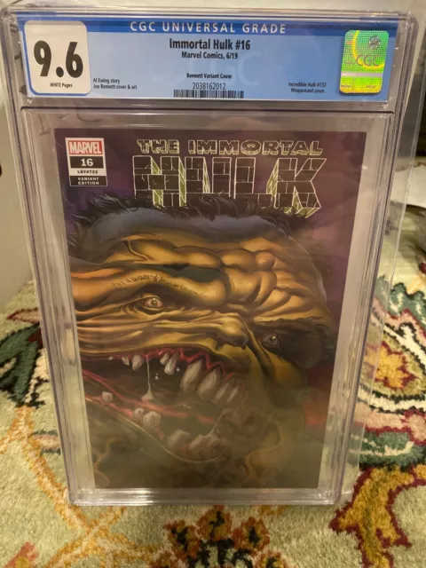 Immortal Hulk #16 Cgc 9.6 Joe Bennett Variant Wrap Around Cover 1St Print