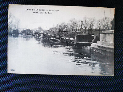 CPA 75 flood of the seine-puteaux-the bridge