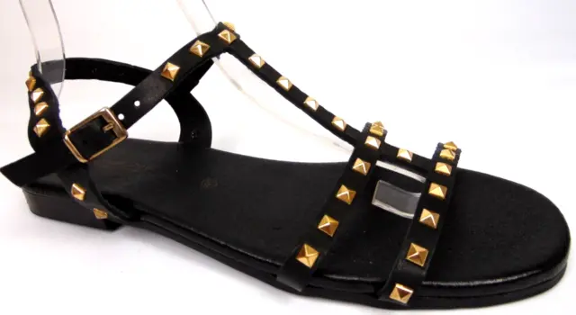 NEW Women's ERIC MICHAEL DIAMOND Strappy Casual Sandals Size 9.0 M, Black Leathe
