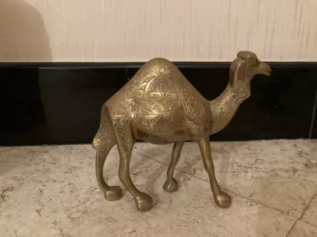 Bougeoir Vintage Laiton Et Albâtre – Figurine Danseuse Orientale – Doré
