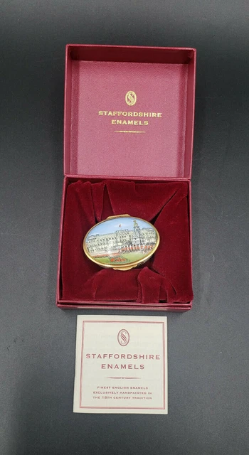 Staffordshire Enamels Buckingham Palace Handpainted Porcelain Box
