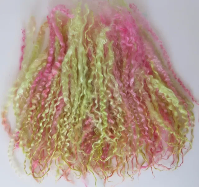 50gm TEESWATER SUPER LONG Locks NEON PINK  Hand Dyed Doll Hair Fairies