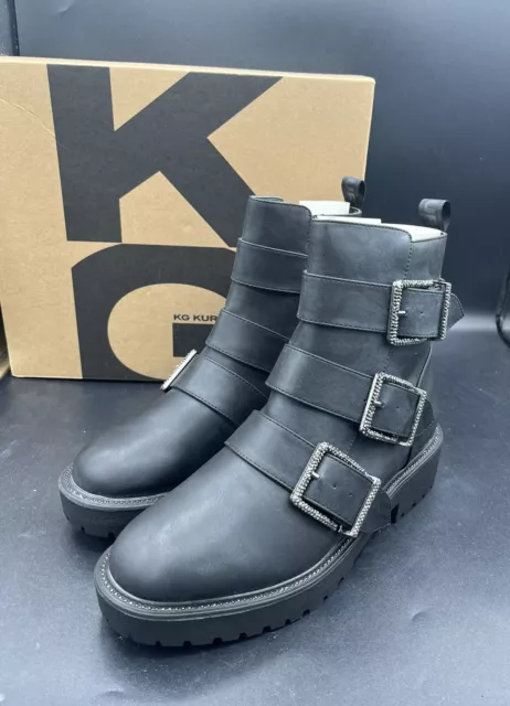 NUOVI stivali biker grossi Kurt Geiger Trixie 2 vegani neri UK 7 euro 40 diamanti 2