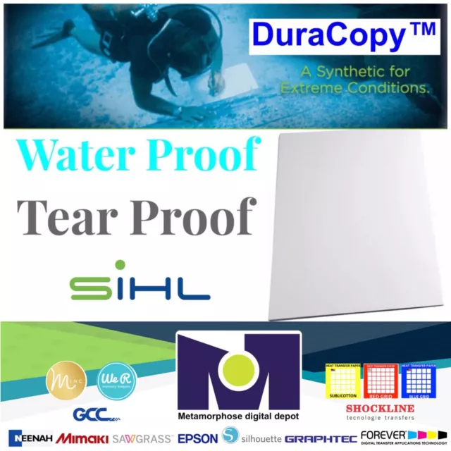 Sihl 4322 DuraCopy™ 5 Mil Synthetic C2S Mayte 8.5”x11” 50 Sheets FREE SHIPPING