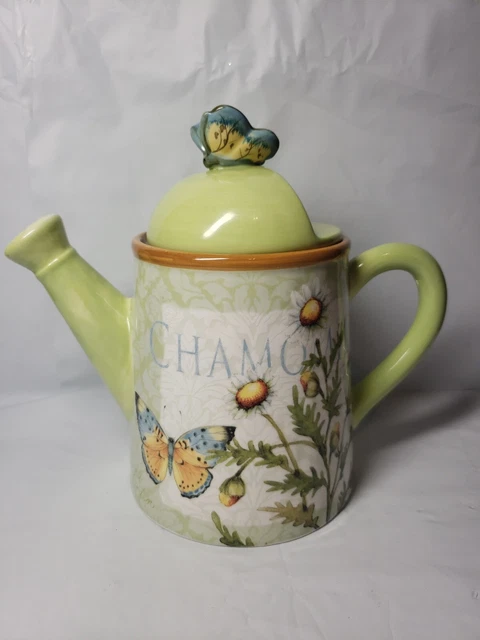 Butterfly Teapot Certified International Chamomile Teapot By Susan Winget