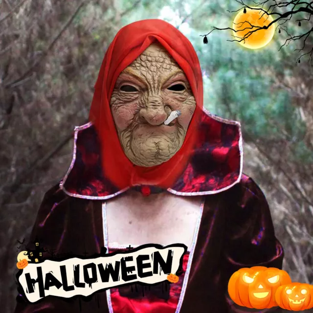 Smoking Granny Old Nana Latex Mask Lady Grandma Wrinkled Face Halloween Mask Usa 1888 Picclick 