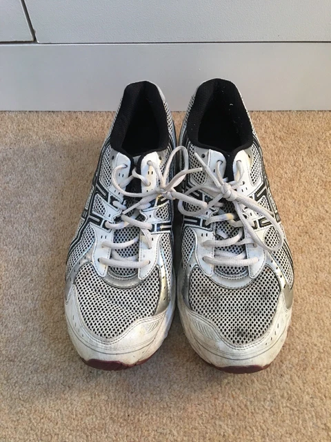ASICS GEL BLACKHAWK Mens Running Trainers White Black Silver UK 10