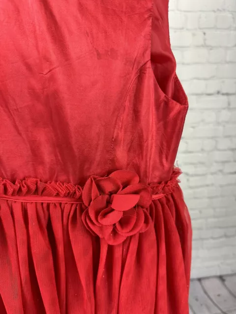 H&M Abito Rosso Senza Maniche Occasione Bambine Età 7-8 (HM20) 3