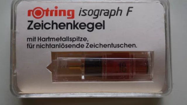 Original Zeichenkegel rOtring Isograph F 0,18 mm NEU/OVP