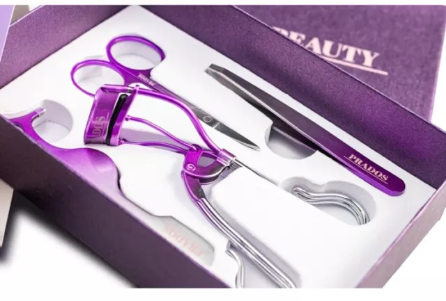 Prados Beauty Tools Eyelash Curler, Lash Applicator, Tweezers, & Scissors New 2