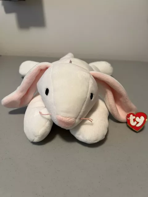 Ty Pillow Pals Clover White Easter Bunny Plush 14" Stuffed Animal Tags 1997