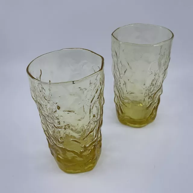 Set of 2 Seneca Glass Driftwood Casual 5 3/4” Tall Tumblers In Pineapple 16 oz