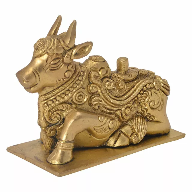 BHARAT HAAT VZI295 "Brass Of Nandi" Decorative Statue NEW 3