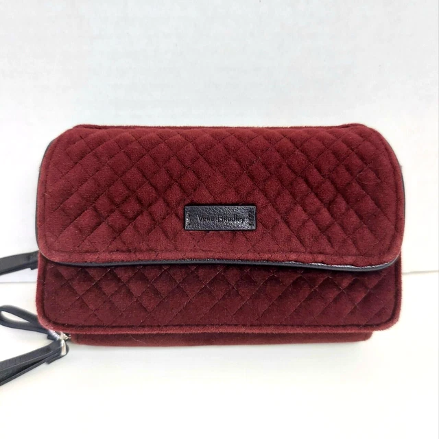 Vera Bradley All in One RFID Wallet Iconic Chocolate Raisin Velvet Fabric (flaw)