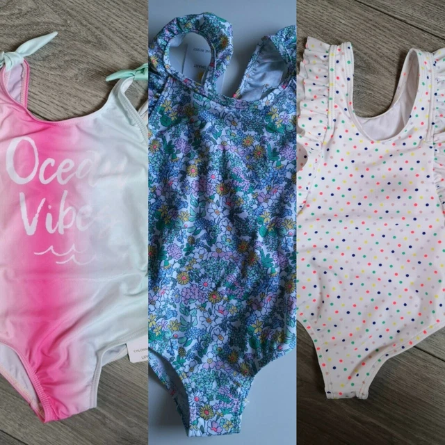 MARKS AND SPENCER girls one piece swimsuit age 34,45,56 UPF 50 New with tags £6.99 PicClick UK