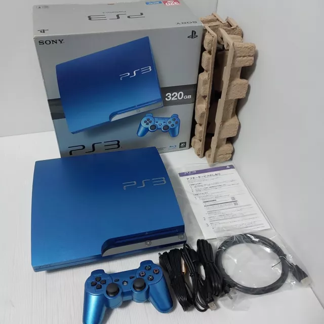 SONY PS3 PlayStation 3 320GB CECH-3000BSB Splash Blue Game Console  Controller